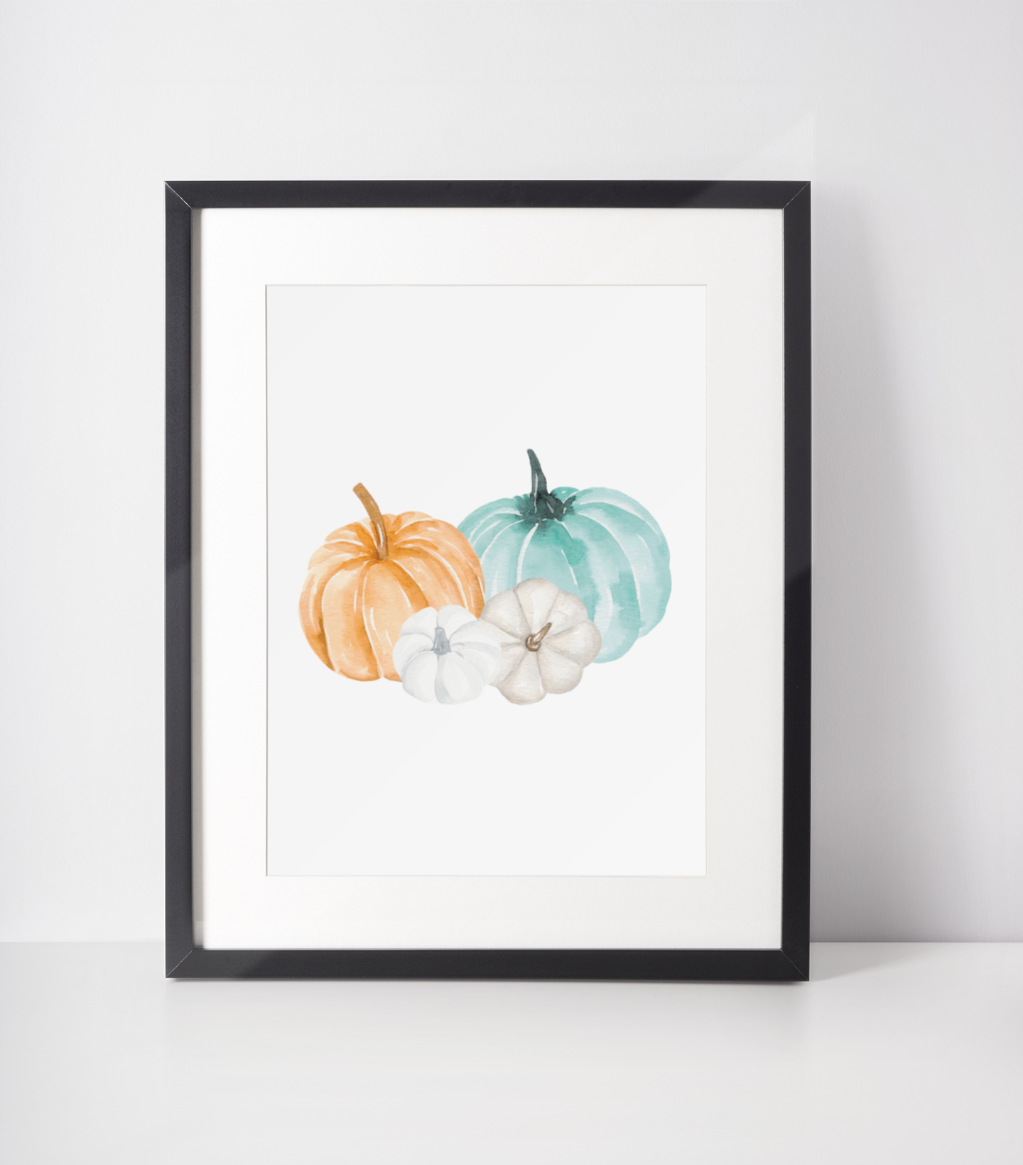 Quadruple Pumpkins Autumn Seasonal Wall Home Decor Print-1