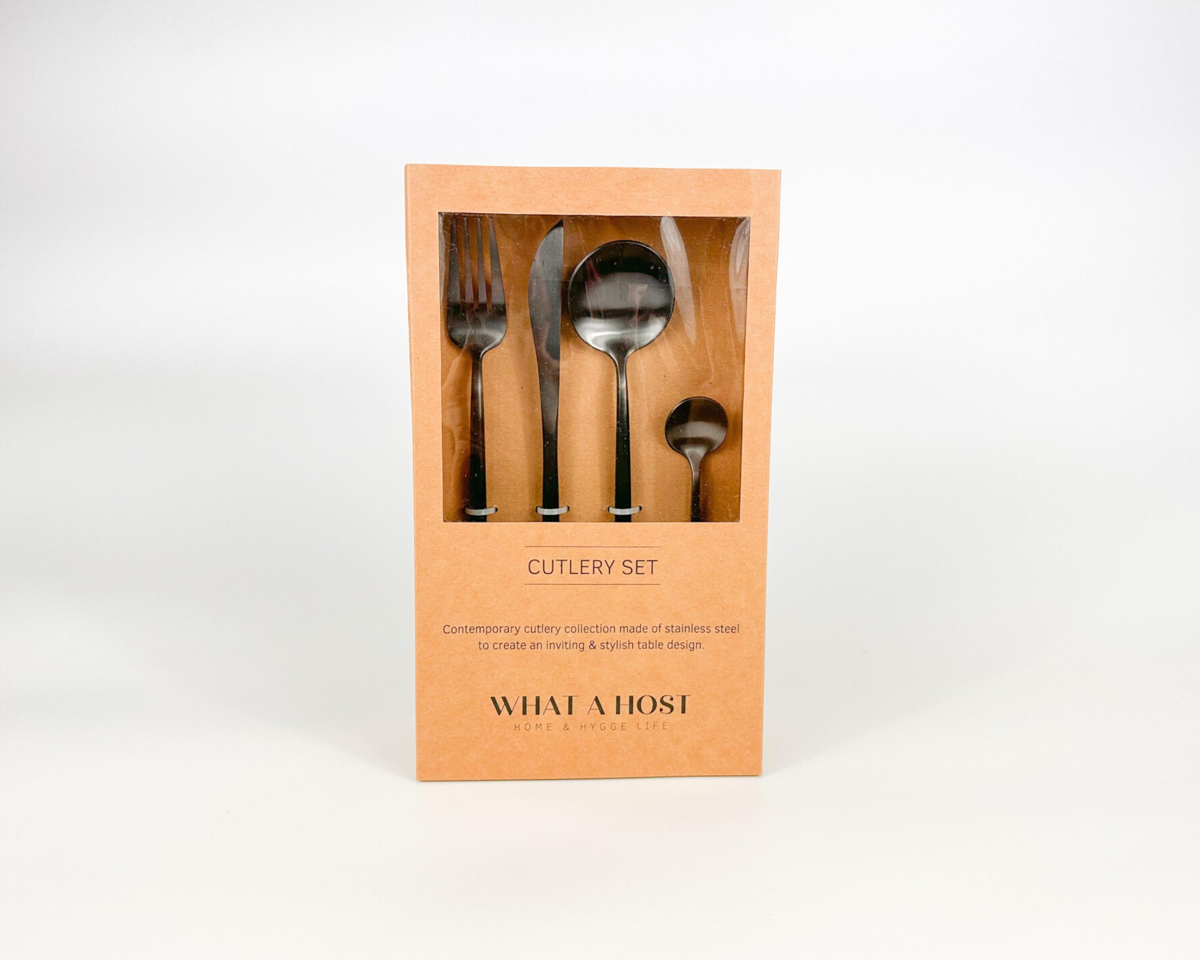 London Black Stainless Steel Cutlery Sets x16/24 pieces-4
