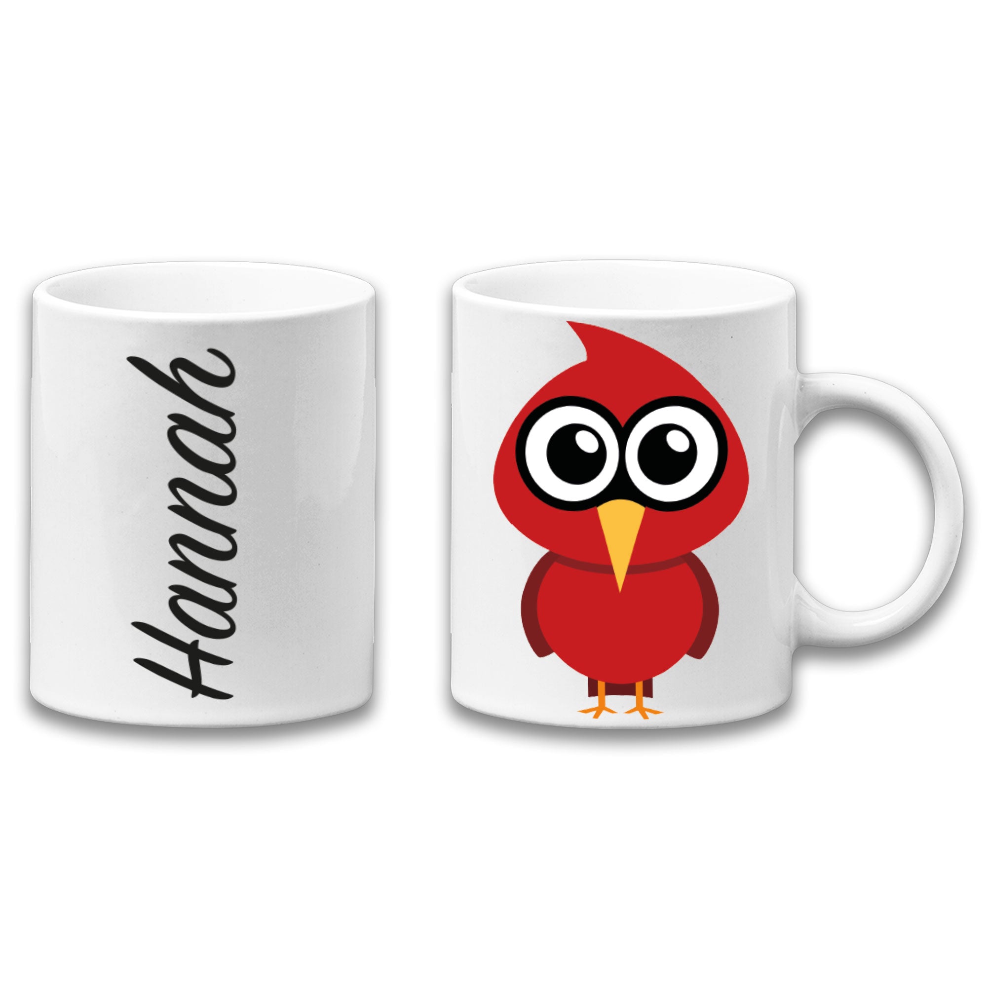 Adorable Red Cardinal Personalised Your Name Gift Mug-0